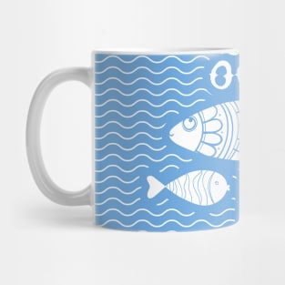 Navy lettering: love the ocean Mug